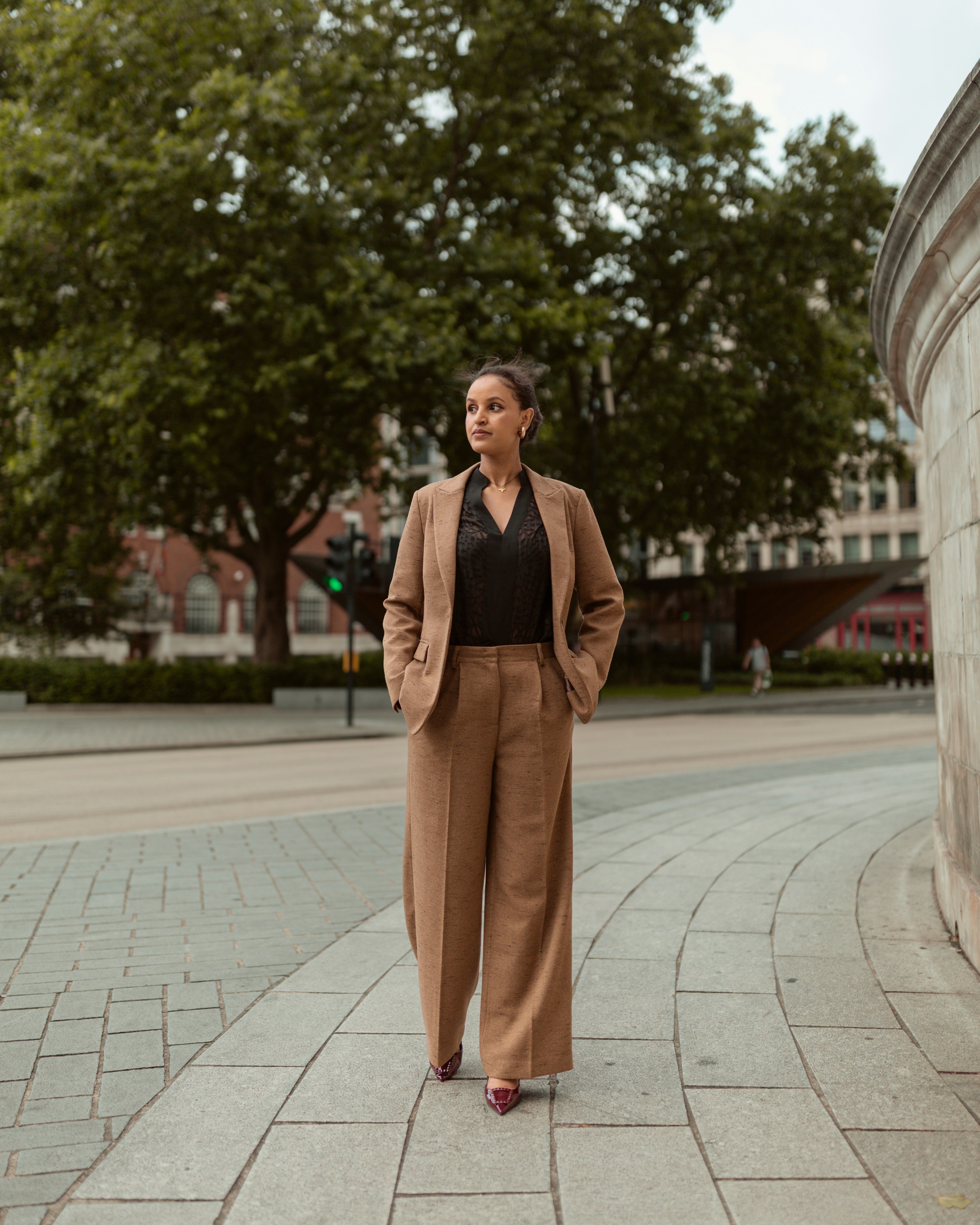 Camel tailored suit